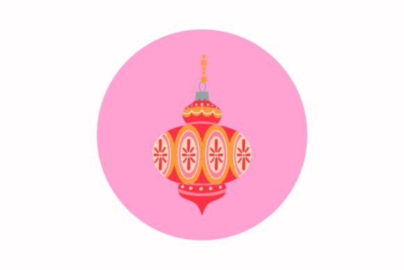 Christmas Decorative Lights Retro Red: Festive Vintage Design