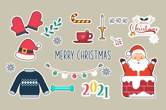 Christmas Stickers Decorative Element: A Festive Graphic Toolkit