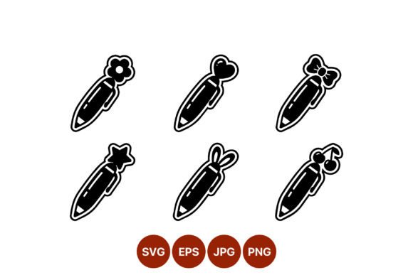 Cute Decorative Pens Vector Art: Versatile Design Assets