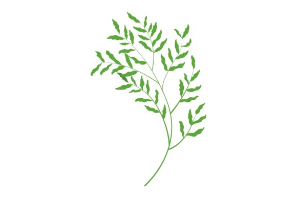 Decorative Green Leaf Illustration: Nature-Inspired Design Assets