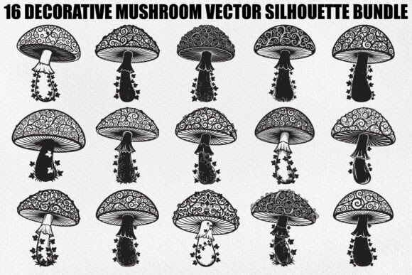 Decorative Mushroom Design Bundle: Artistry for Your Crafts