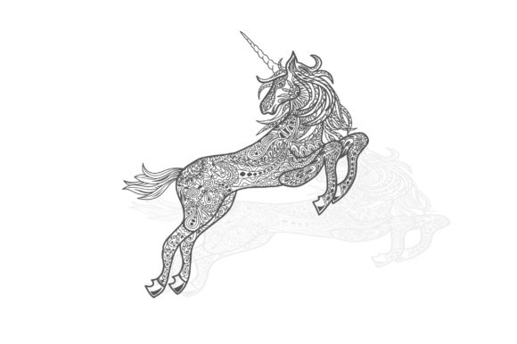 Decorative Unicorn with Zetangle Art: A Designer's Dream Vector
