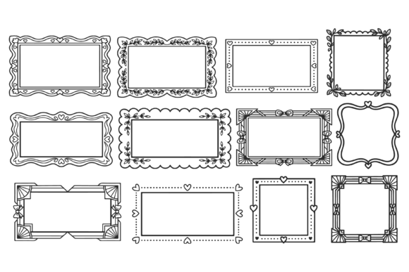 Elegant Decorative Frame Doodle Vector for Designers