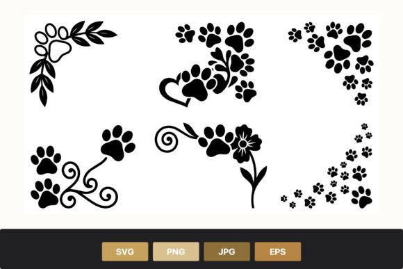 Enchanting Black Paw Print Decorative Frames for Projects