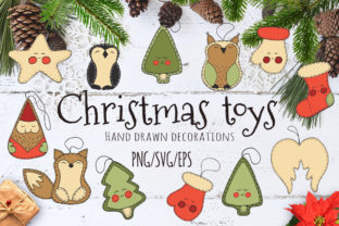 Hand Drawn Christmas Toys: Festive Decorative Set