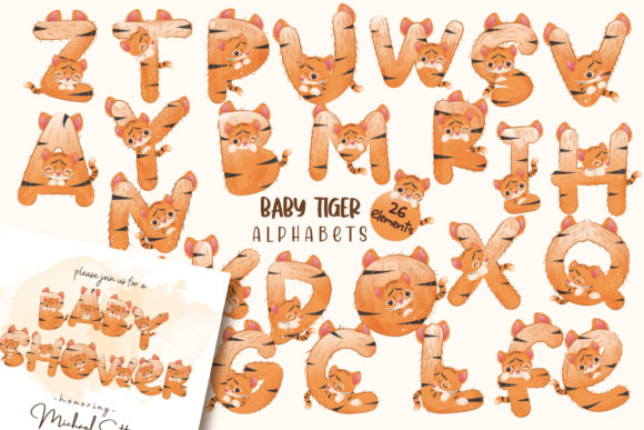 Little Tiger Decorative Alphabets: A Playful Design Asset