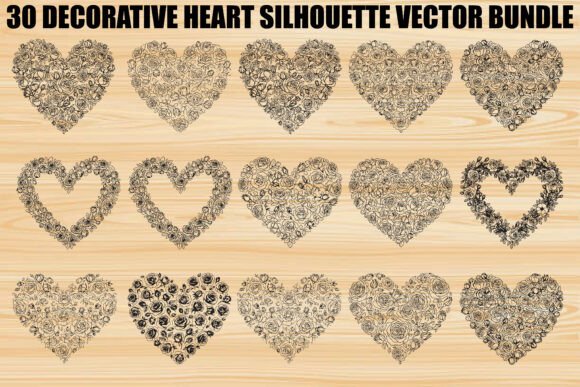 Ornate Decorative Heart SVG Bundle for Crafters