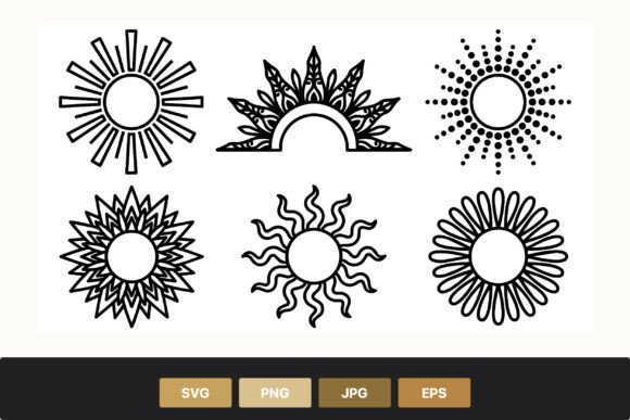 Sun-Kissed Creativity: Using Black and White Sun Icons